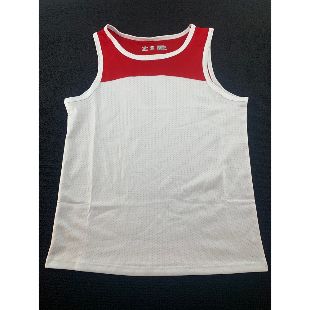 Alleson Athletic Youth Large Red White‎ Mesh Tank Top Jersey Kids